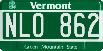 VT license plate NLO862