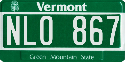 VT license plate NLO867
