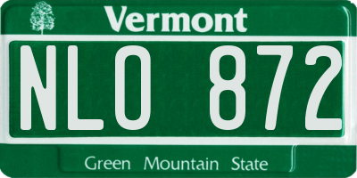 VT license plate NLO872