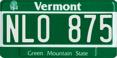 VT license plate NLO875
