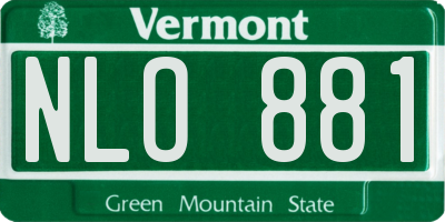 VT license plate NLO881