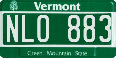 VT license plate NLO883