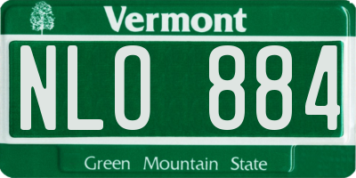 VT license plate NLO884