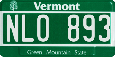 VT license plate NLO893