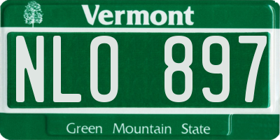 VT license plate NLO897