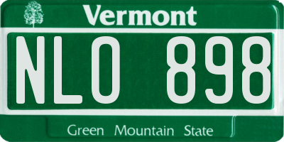VT license plate NLO898