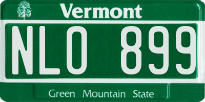 VT license plate NLO899