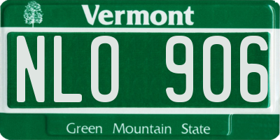 VT license plate NLO906