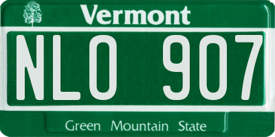 VT license plate NLO907