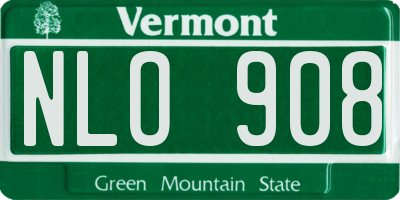 VT license plate NLO908
