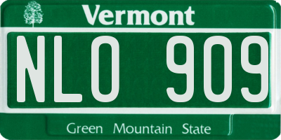 VT license plate NLO909