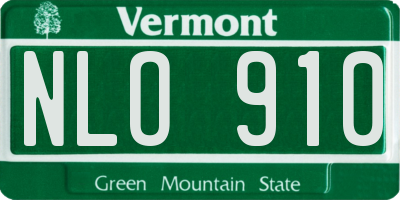 VT license plate NLO910