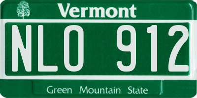 VT license plate NLO912