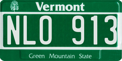 VT license plate NLO913