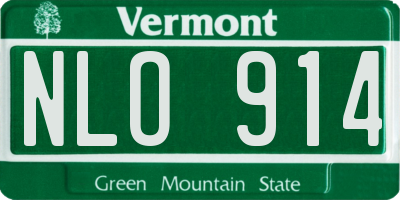 VT license plate NLO914