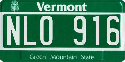 VT license plate NLO916