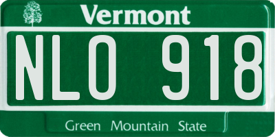 VT license plate NLO918