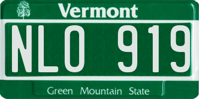 VT license plate NLO919