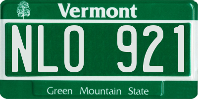 VT license plate NLO921