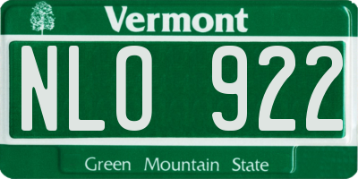 VT license plate NLO922