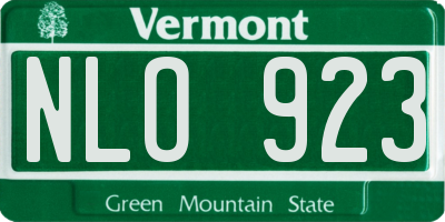 VT license plate NLO923