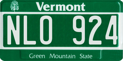 VT license plate NLO924