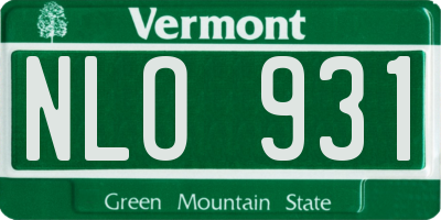 VT license plate NLO931