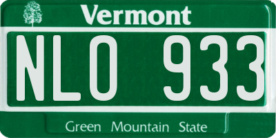 VT license plate NLO933