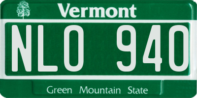 VT license plate NLO940