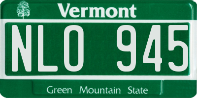 VT license plate NLO945