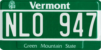 VT license plate NLO947