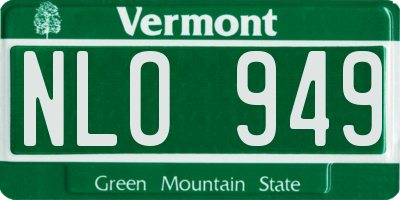 VT license plate NLO949