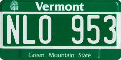 VT license plate NLO953