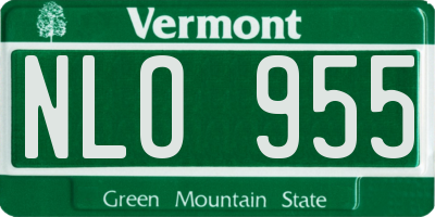VT license plate NLO955