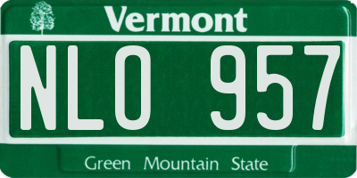 VT license plate NLO957