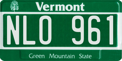 VT license plate NLO961