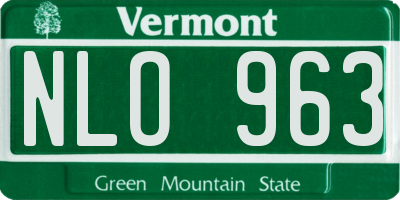 VT license plate NLO963