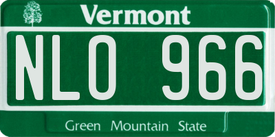 VT license plate NLO966