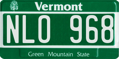 VT license plate NLO968