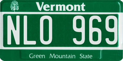VT license plate NLO969