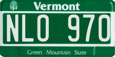 VT license plate NLO970