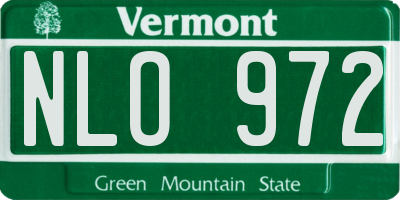 VT license plate NLO972