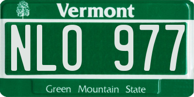 VT license plate NLO977
