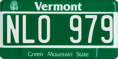 VT license plate NLO979