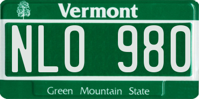 VT license plate NLO980