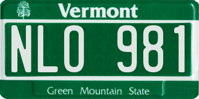 VT license plate NLO981
