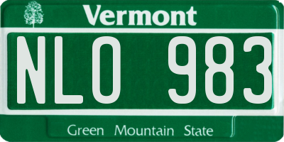 VT license plate NLO983