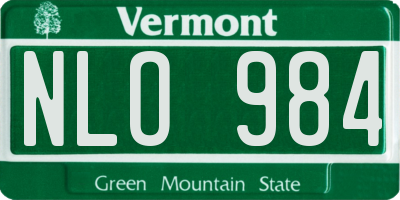 VT license plate NLO984