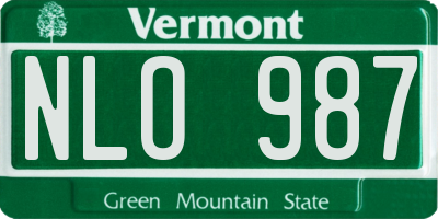 VT license plate NLO987