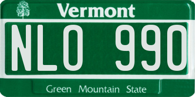 VT license plate NLO990